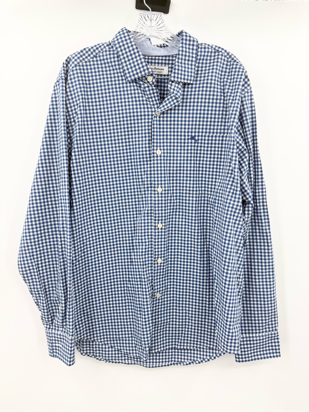 Tommy Bahama Men's The Newport Coast Blue Gingham Button Up Shirt Size Large‎
